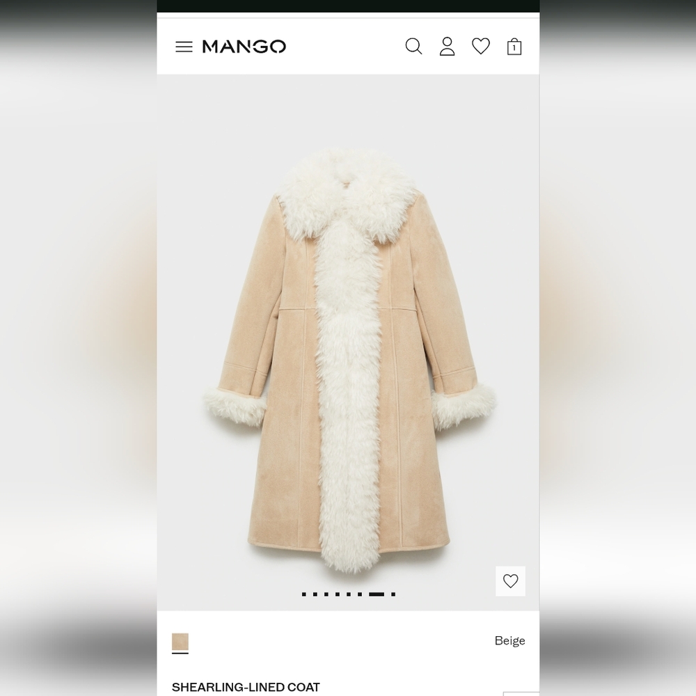 DISO MANGO Shearling-Lined Coat Sz L